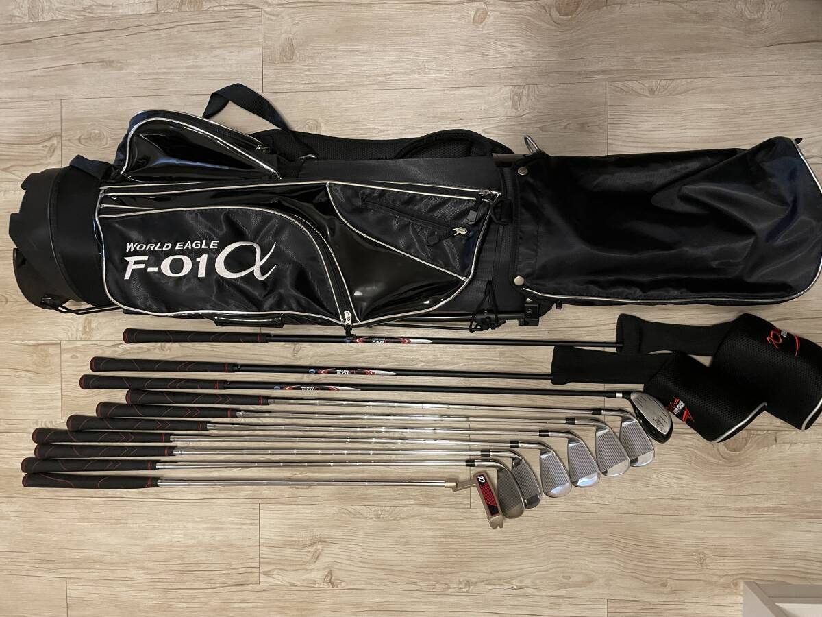初心者 中級者 ワールドイーグル WORLD EAGLE F-01α ゴルフクラブ セット カーボンシャフト3本 おまけボール付き拍卖