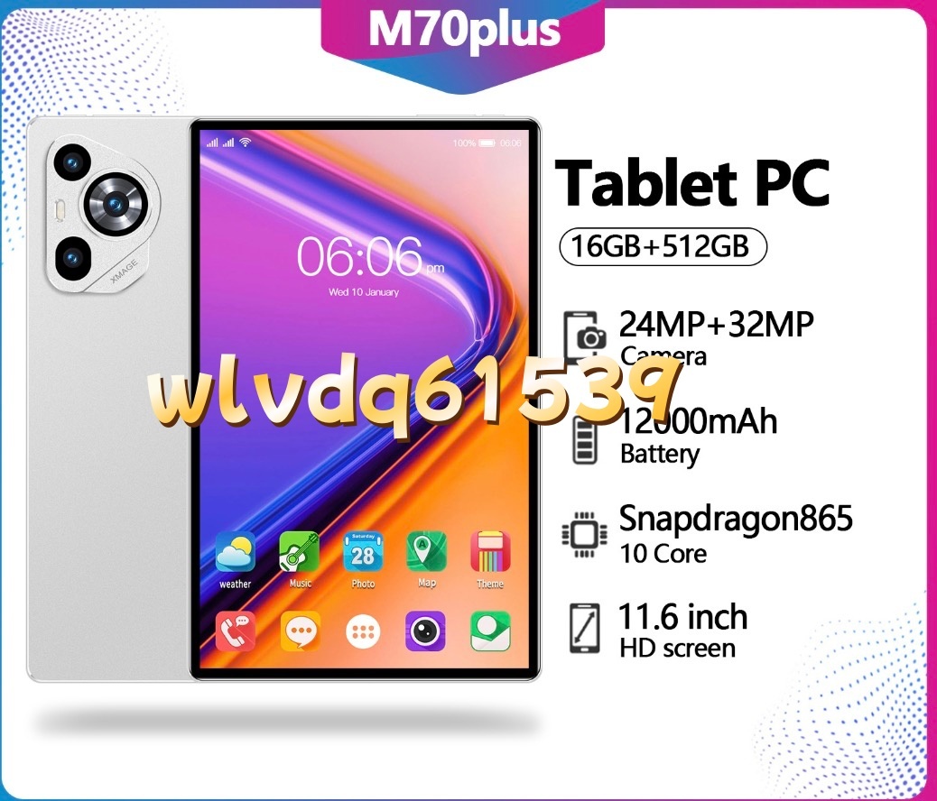 1円スタート新品未使用 最新のAndroid15を搭載10.1インチタブレット大容量メモリ16+512GB Wi-Fiモデル High CPU ホワイト拍卖