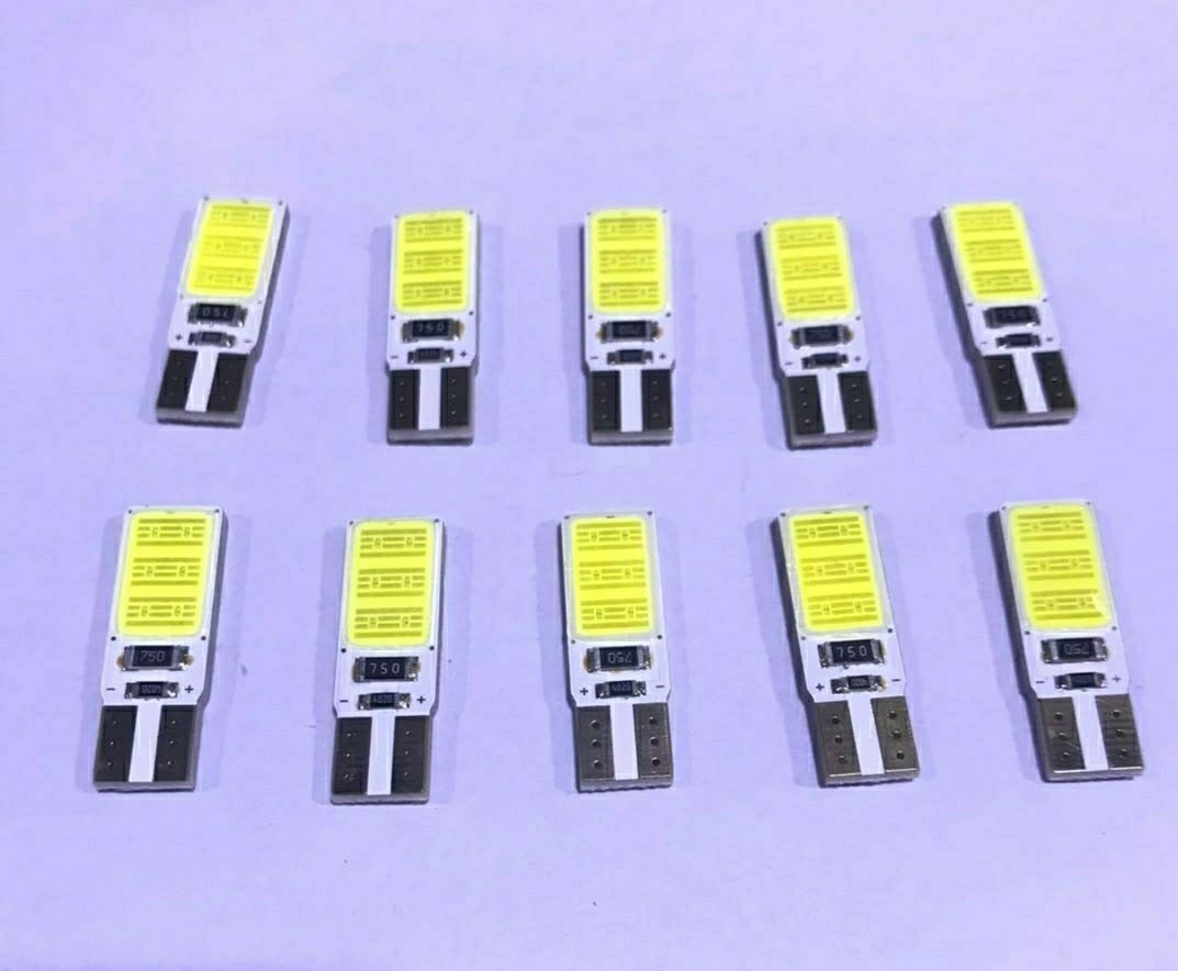12V 【性能UP-新型】 T10 LED 両面COB ポジション 白 10個セット. 超スリムタイプ 乗用車、バイクなどに 車幅灯 スモールランプ 拍卖
