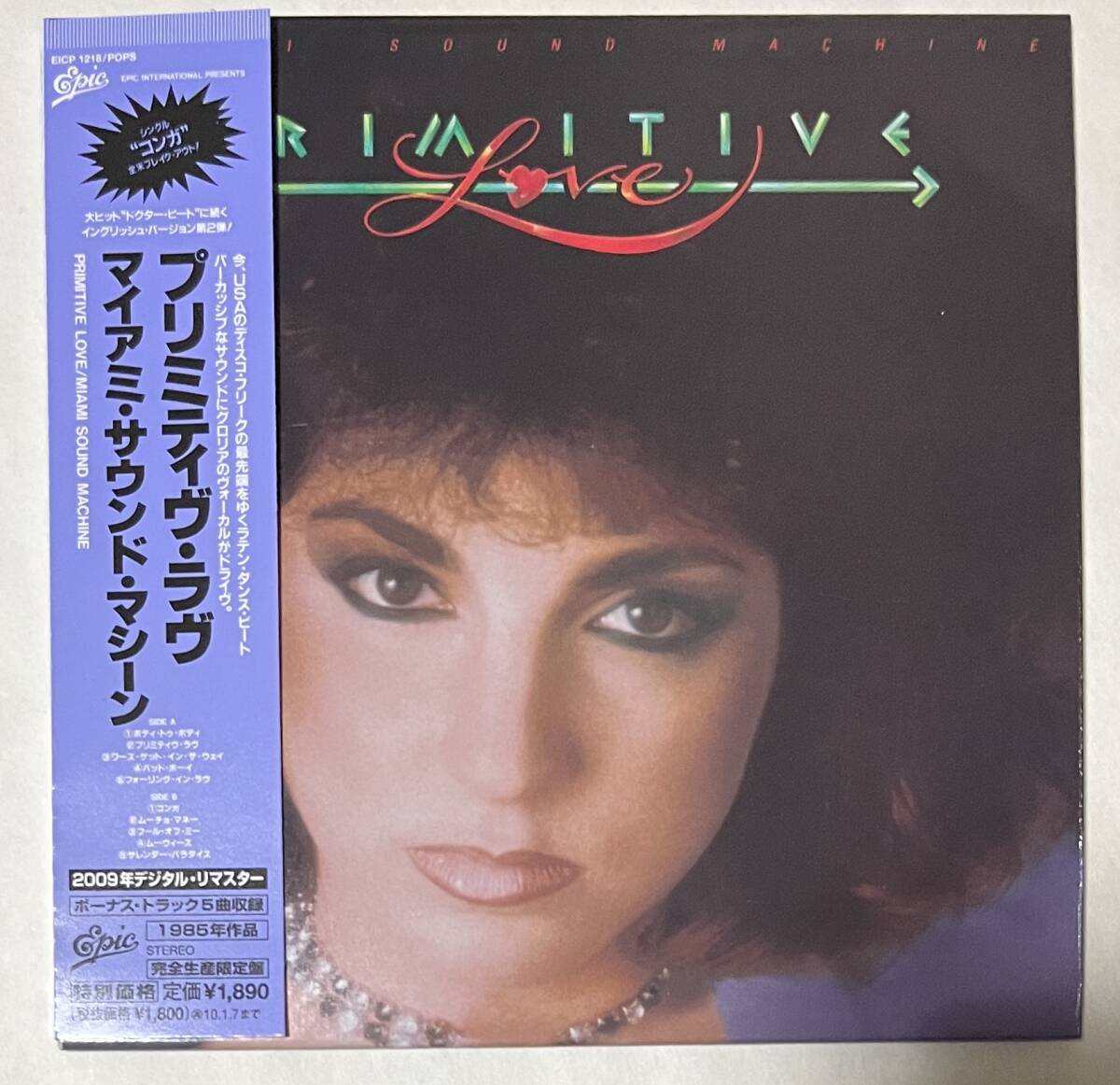紙ジャケCD マイアミ・サウンド・マシーン Miami Sound Machine / Primitive Love(Paper Sleeve 帯付き見本盤CD)グロリア・エステファン拍卖