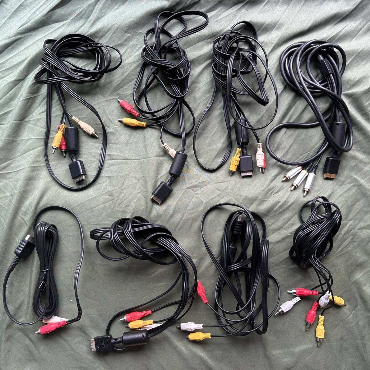 2 SONY PlayStation PS PS2 PS3 AVケーブル コンポジット 8set ジャンク拍卖