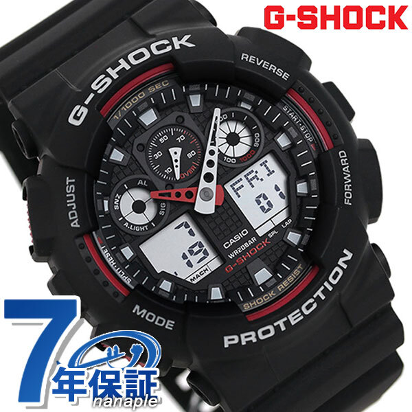 G-SHOCK Gショック ジーショック g-shock gショック STANDARD ブラック×レッド GA-100-1A4DR拍卖