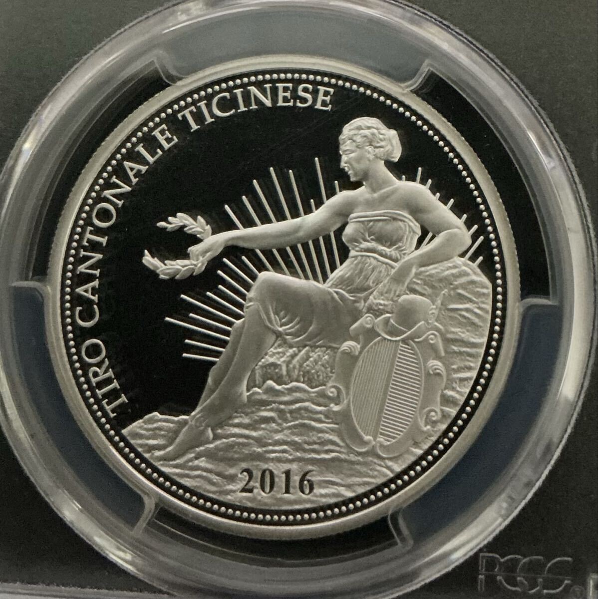 PCGS PR70 DCAM 2016年 スイス Switzerland プルーフ スイス射撃祭記念 ティチーノ 射撃祭 現代射撃祭 50フラン銀貨 (検 NGC PF70)拍卖