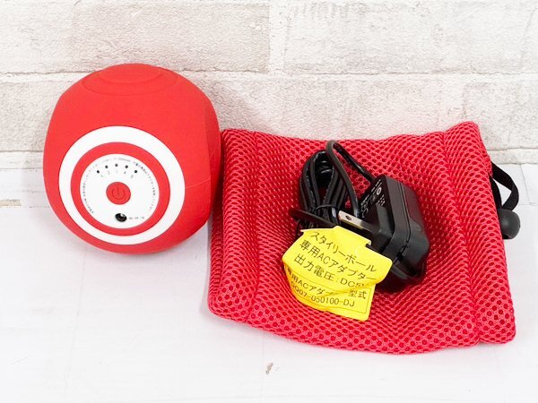 東急スポーツオアシス●充電式振動ボール SLB-100 スタイリーボール ボディケア 下半身筋トレ フィットネス/レッド/1円スタート/RL拍卖