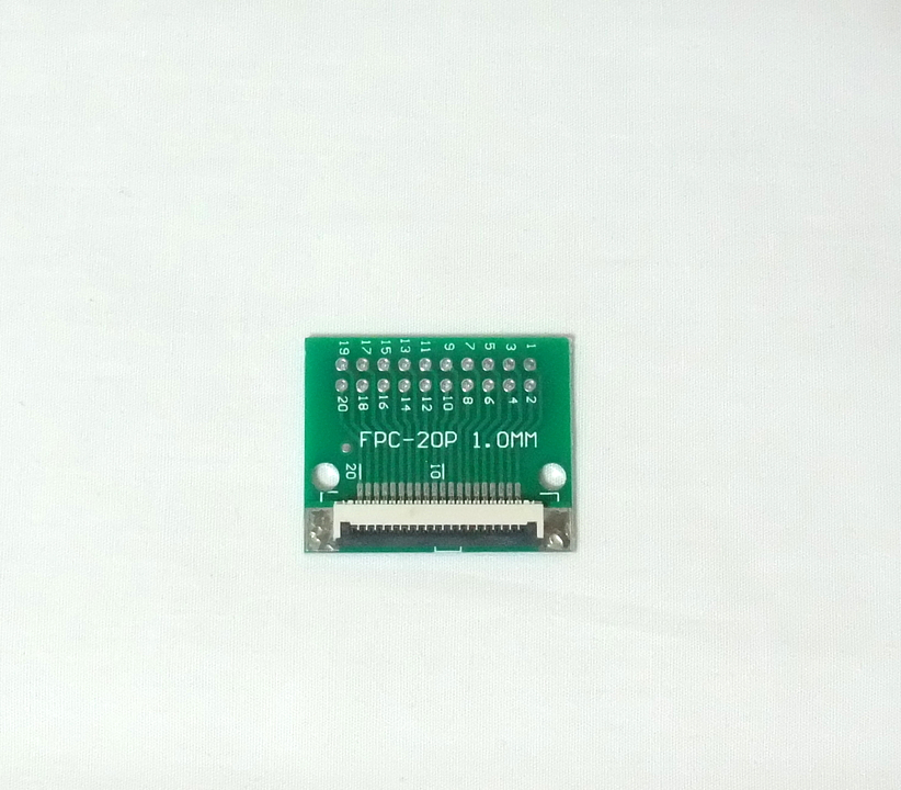 フレキシブルフラットケーブル用アダプタ基板1mmピッチ20ピン(フリップロック式、2.54mmピッチに変換、FFC、FPC、新品)拍卖