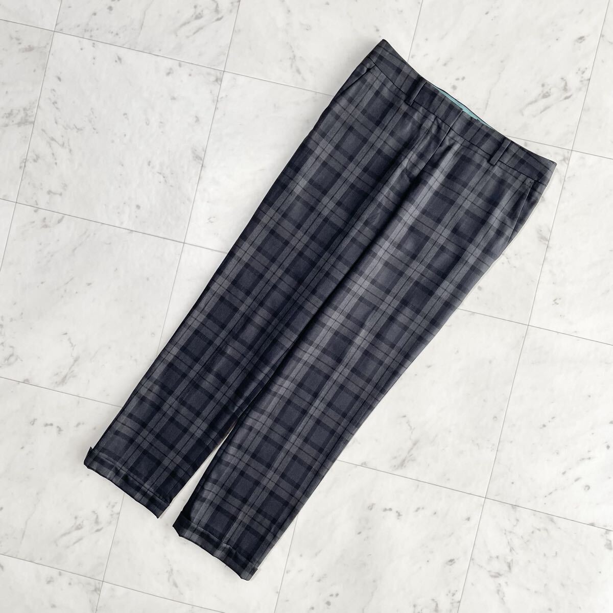 TOMORROWLAND トゥモローランド パンツ グレー 黒 ブラック ウール シルク 36 957拍卖