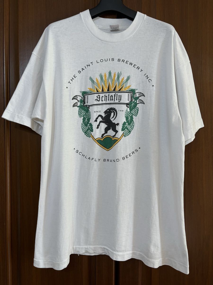 フルーツオブザルーム SCHLAFLY BRAND BEERS Tシャツ シングルステッチ アメリカ製 XL拍卖