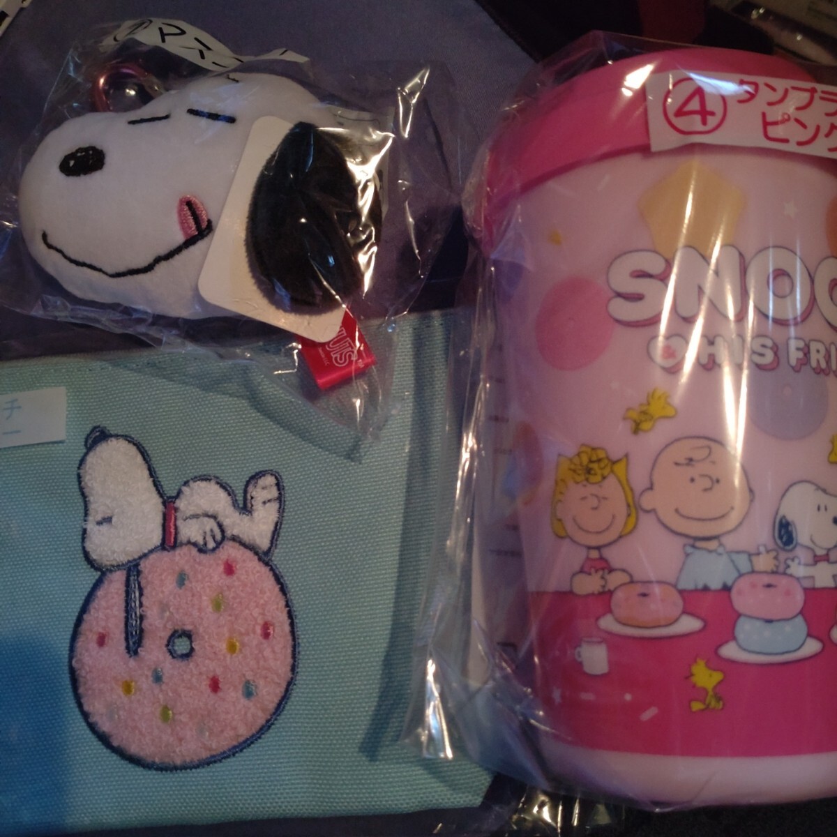 3個セット スヌーピー サンリオ当たりくじ ポーチ タンブラーピンク マスコット SNOOPY 拍卖