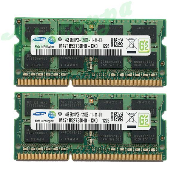 動作確認済みSamsung ノートPCメモリー 8GB(4GBX2枚) DDR3 1600MHz PC3-12800S SODIMM 204pin 動作保証 アウトレット 安い F拍卖