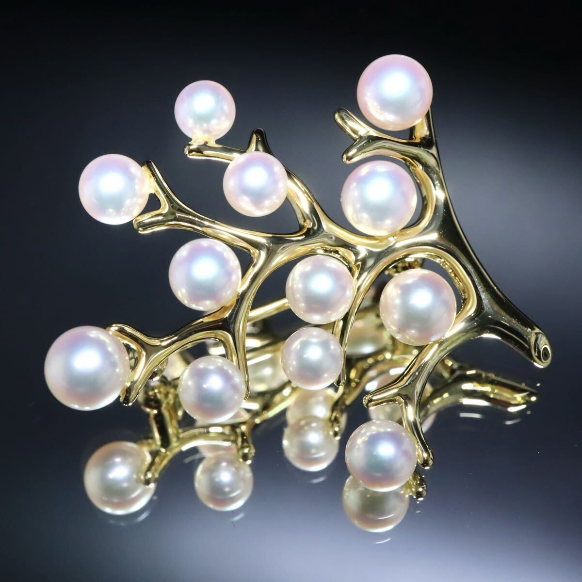K18!!【MIKIMOTO(ミキモト)】箱付き!!◆アコヤ本真珠ブローチ◆N 約6.8g pearl パール brooch jewelry ジュエリー EG5/EG8 X560拍卖