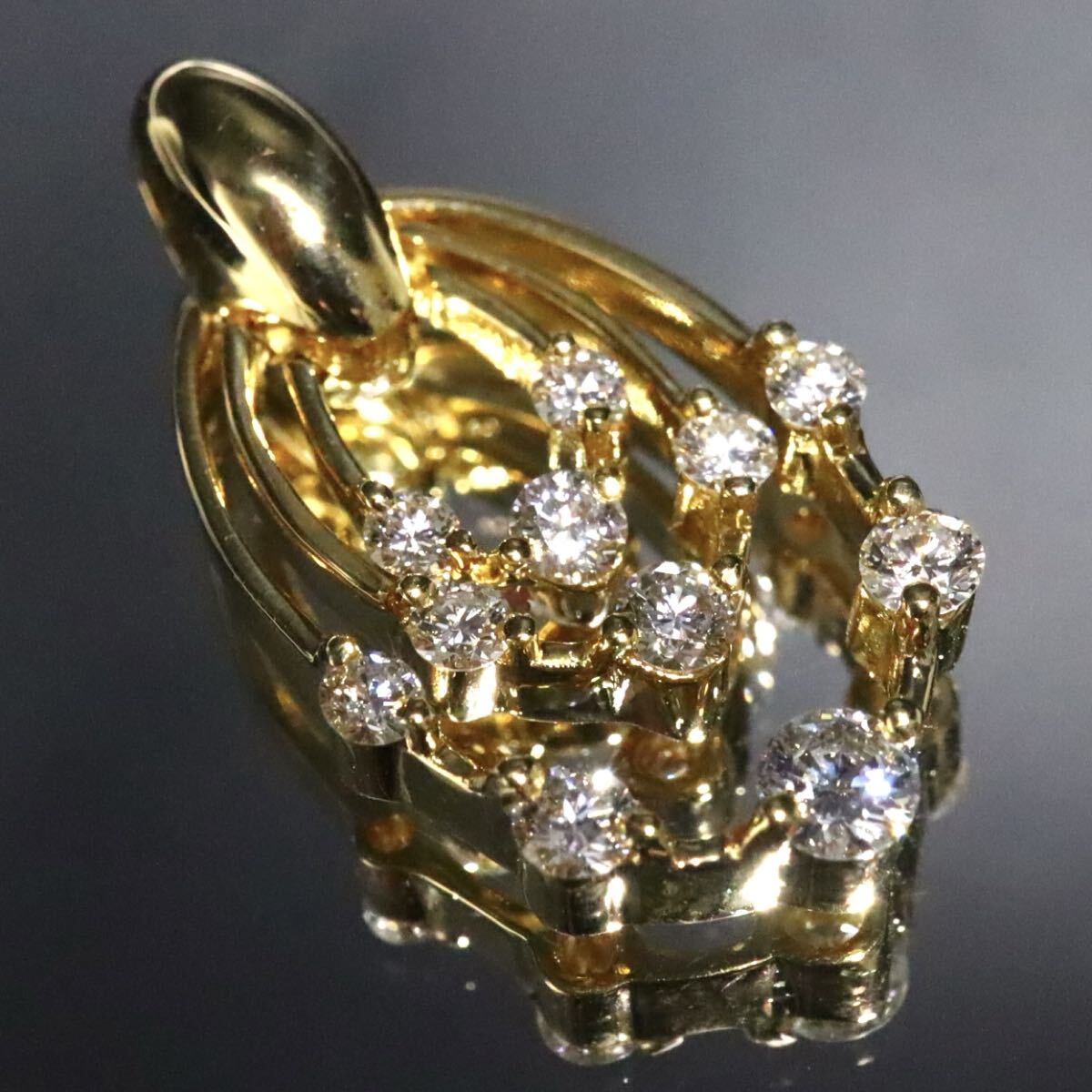 K18!!【アクアスキュータム】◆天然ダイヤモンドペンダントトップ◆N 約4.2g diamond necklace ジュエリー ネックレス EF4/EG1 X561拍卖