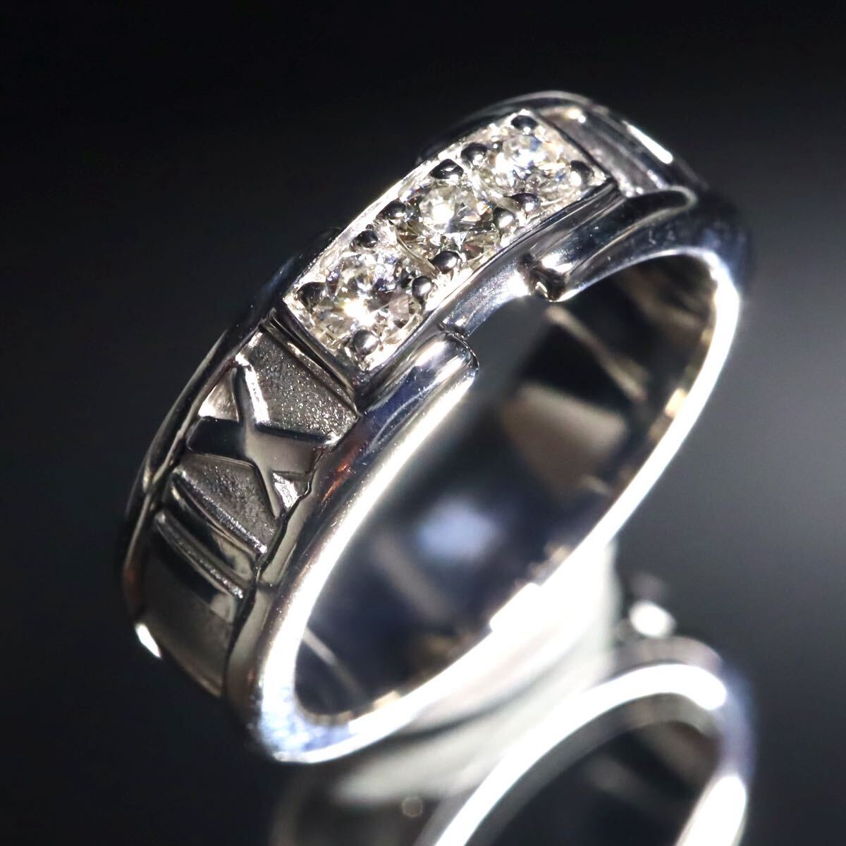 K18!!【Tiffany&Co.(ティファニー)】◆アトラス3Pダイヤモンドリング◆N 約6.9g 約9号 #9 diamond 指輪 ring ジュエリー 750 FA2/ X570拍卖