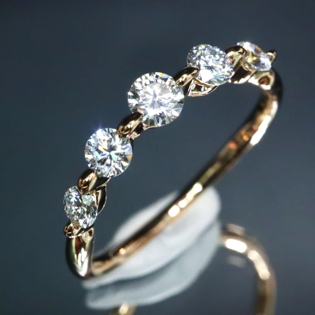 K18!!0.325ct!!◆天然ダイヤモンドリング◆N 約1.1g 約5.5号 #5.5 diamond 指輪 ring ジュエリー jewelry EB9/EB8 X577拍卖