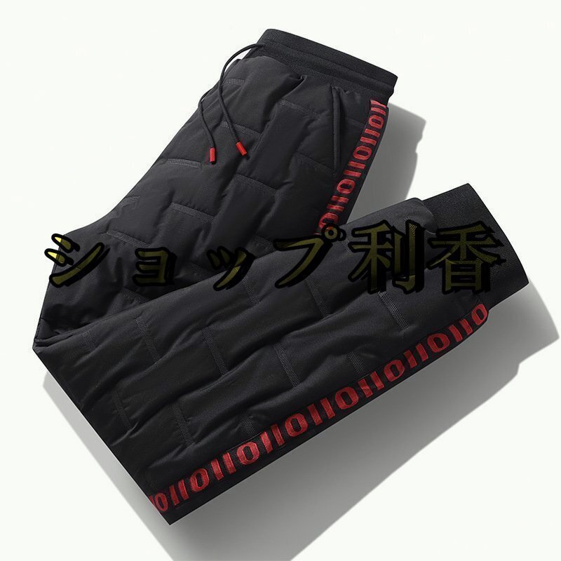 ダウンパンツ 冬メンズパンツ 厚手 ロングパンツ バイクパンツ 防寒アウトドアパンツ スキーパンツ カッコイイ切替 S~5XL選択 赤系拍卖