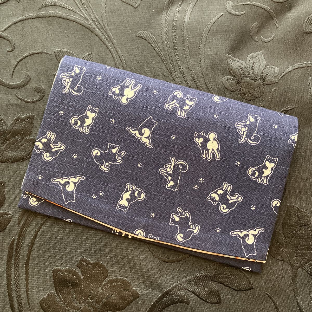 【ハンドメイド】 御朱印帳ケース 柴犬 犬 紺拍卖