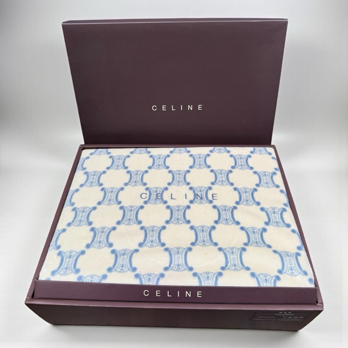 S-24◆未使用◆CELINE 綿毛布 シングルサイズ マカダム 140cm×200cm セリーヌ 寝具 西川産業 拍卖