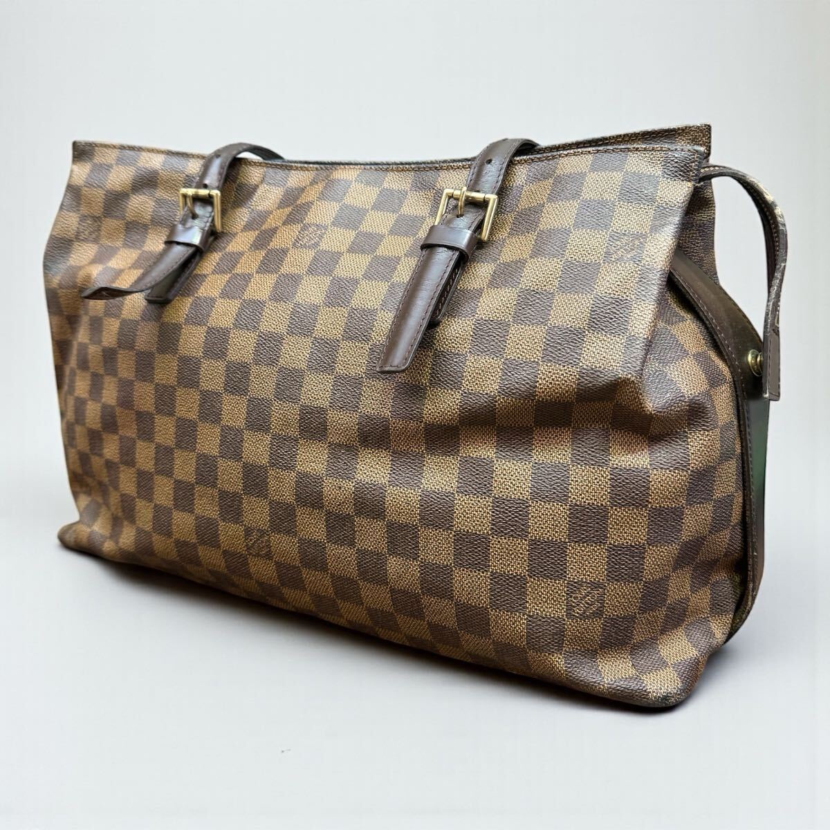 S-37◆1円〜 LOUIS VUITTON ダミエ チェルシー トートバッグ ショルダーバッグ ルイヴィトン 男女兼用拍卖