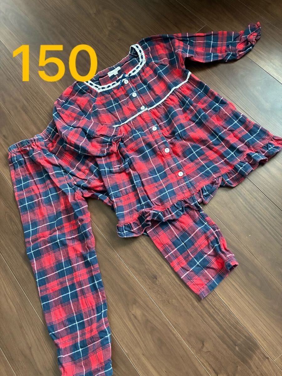綿 女の子 パジャマ 長袖 150 厚手のネル生地拍卖