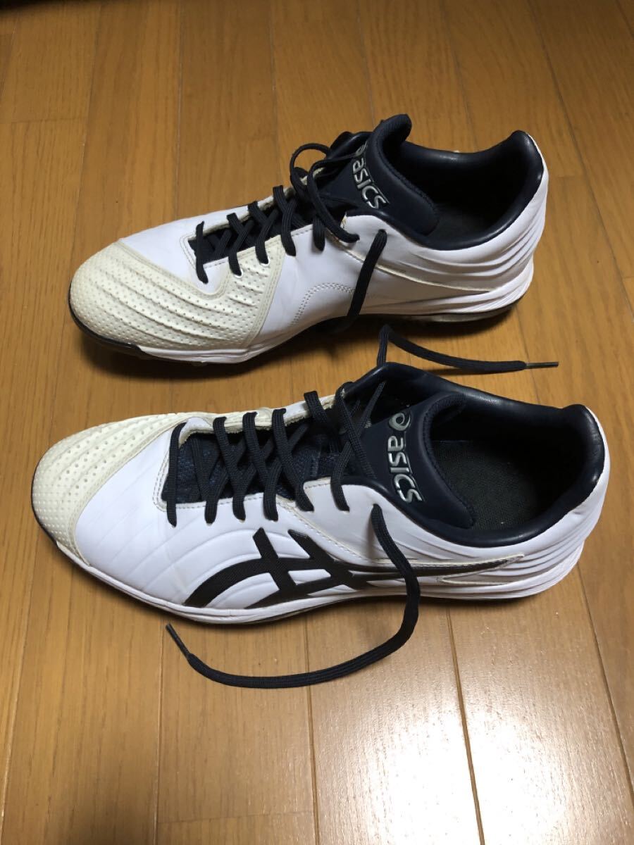 アシックス アイスタンド SM ネイビー×ホワイト スパイク 27.0cm拍卖