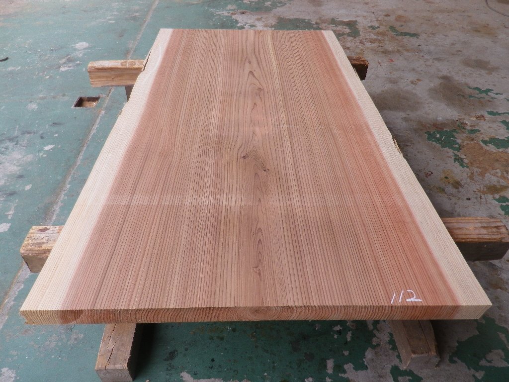 長157*幅87-95*厚5.7 杉112の木材木工材,一枚板自然木無垢材DIY テーブル天板 スギ拍卖