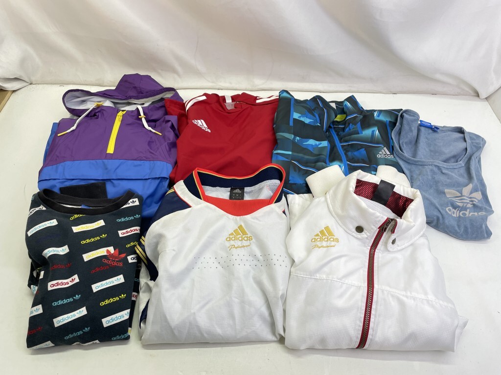 01w2501【1円~】adidas アディダス 衣料7点まとめ ジャケット トレーナー タンクトップ サイズまちまち S~L Mサイズ多め 古着 中古品拍卖