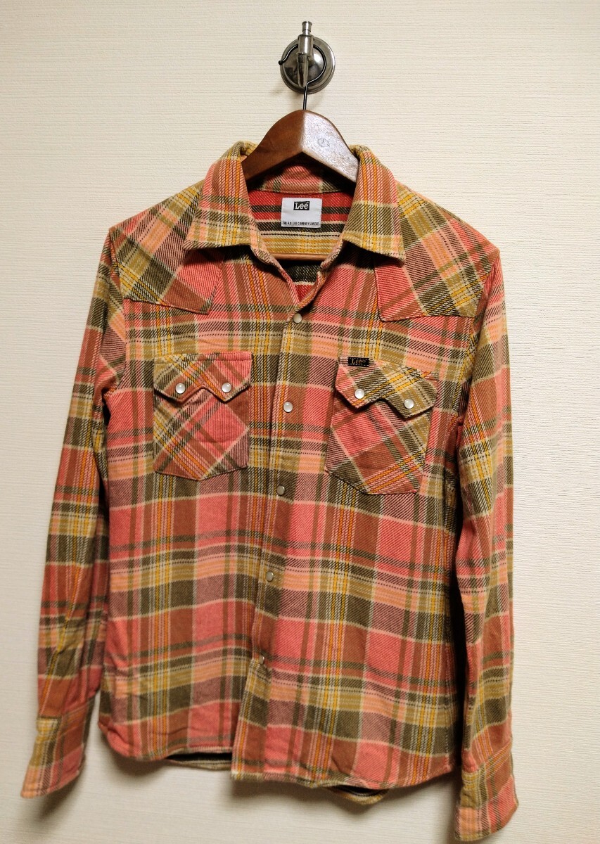 匿名配送込み Lee リー ウエスタンシャツ LT0519 Mサイズ チェック ピンク 赤綿100% 春秋冬拍卖