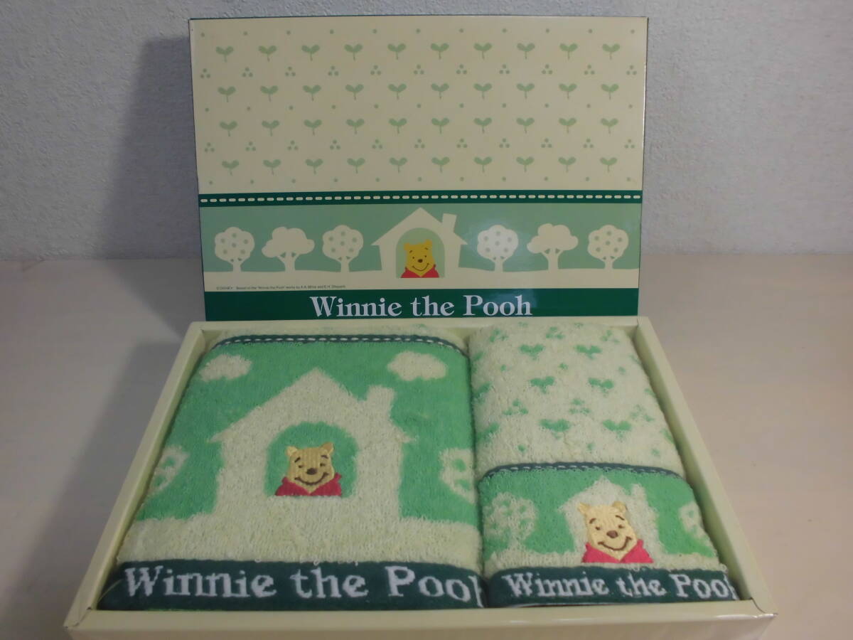 送料185円~ ディズニー Disney くまのプーさん フェイスタオル タオルハンカチ 2枚セット 拍卖