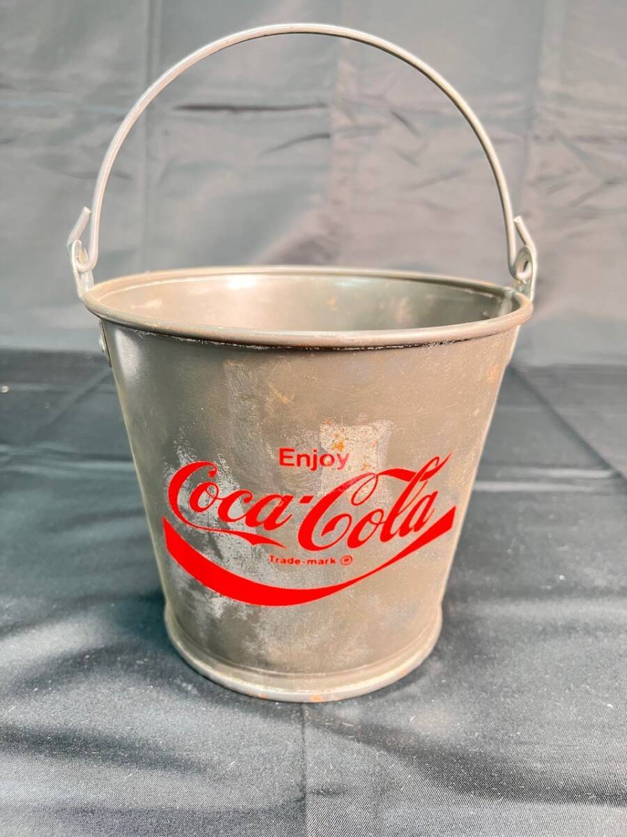 コカコーラ バケツ ブリキ製 口径15×高さ14㎝ レトロ 昭和レトロ 置物 オブジェクト インテリア (14958)拍卖