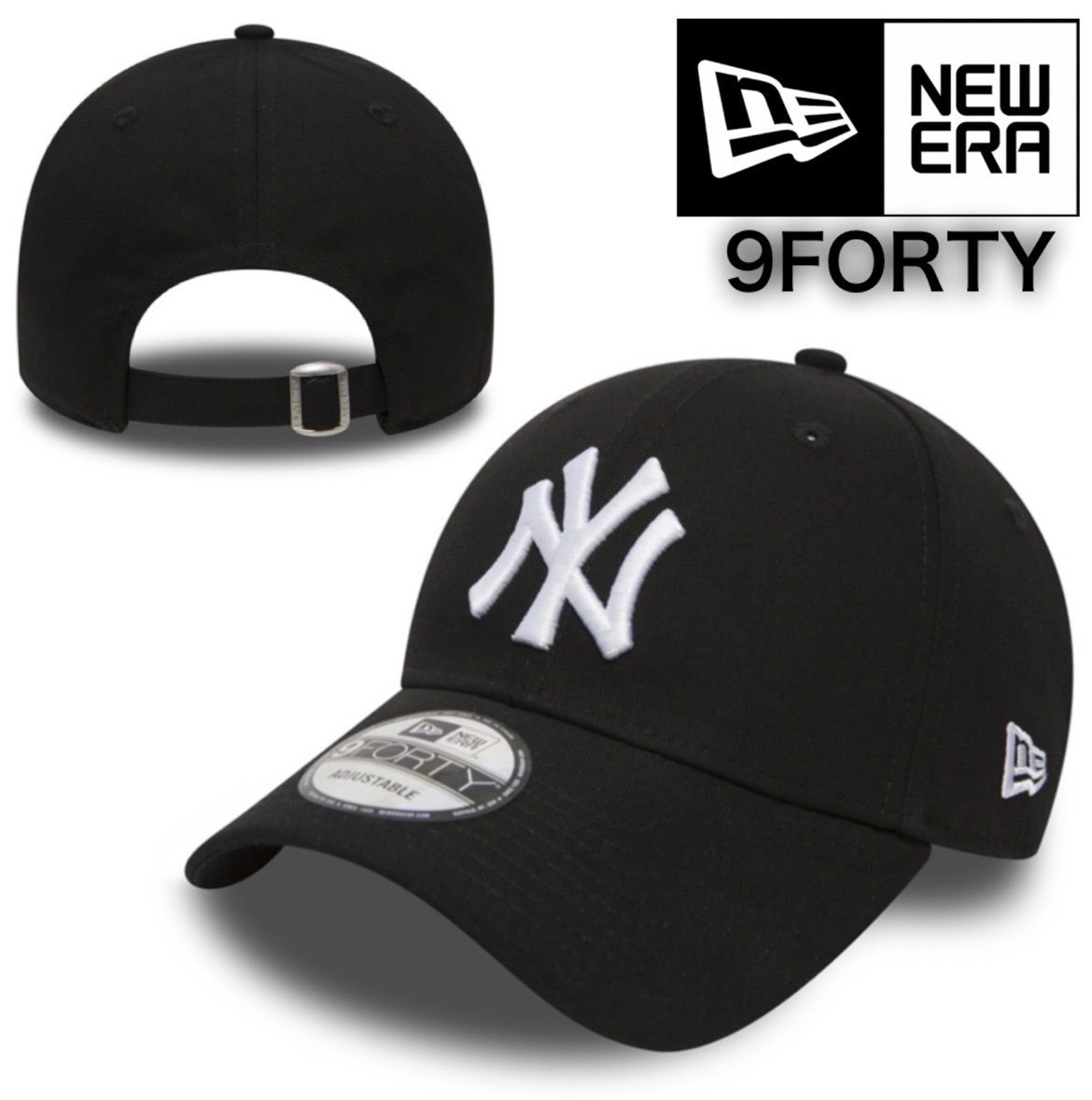 ニューエラ キャップ 帽子 ナインフォーティ ヤンキース ブラック×ホワイト ベースボールキャップ NEWERA 9FORTY LEAGUE BASIC CAP 新品拍卖