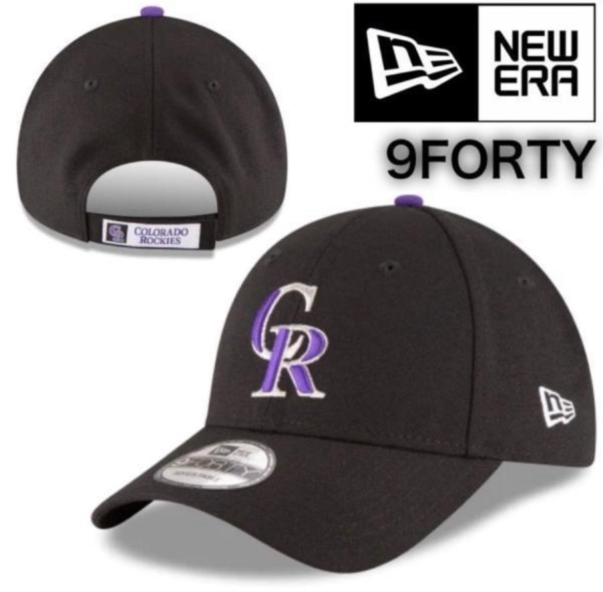 ニューエラ キャップ 帽子 ナインフォーティ ロッキーズ ブラック ベースボールキャップ MLB ベルクロ 男女兼用 NEWERA 9FORTY 新品拍卖
