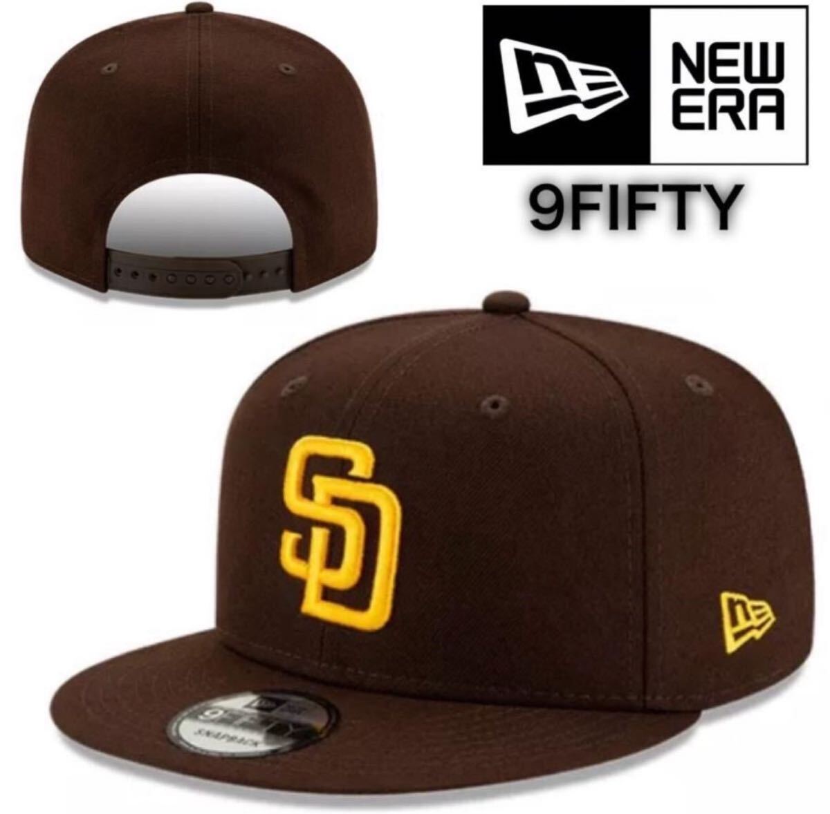 ニューエラ キャップ 帽子 9FIFTY パドレス ブラウン×イエロー フラットバイザー スナップバック メジャーリーグ NEWERA 9FIFTY CAP 新品拍卖