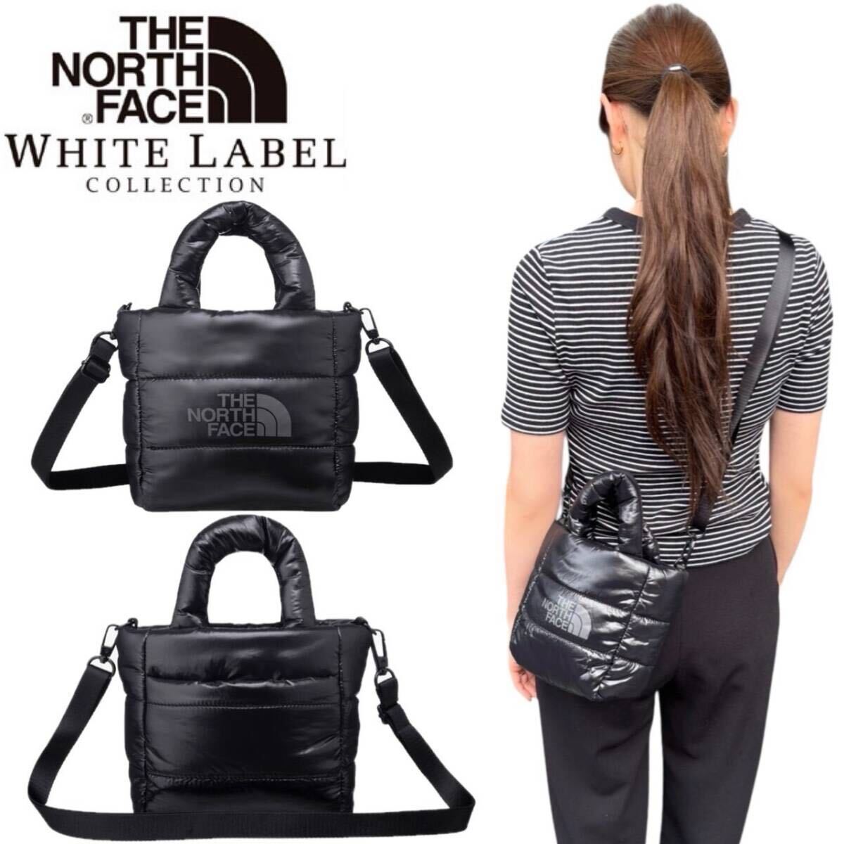 ザ ノースフェイス ショルダーバッグ ホワイトレーベル NN2PQ59J/L/M ブラック ミニ カバン THE NORTH FACE PLUMPY TOTE BAG MINI 新品拍卖