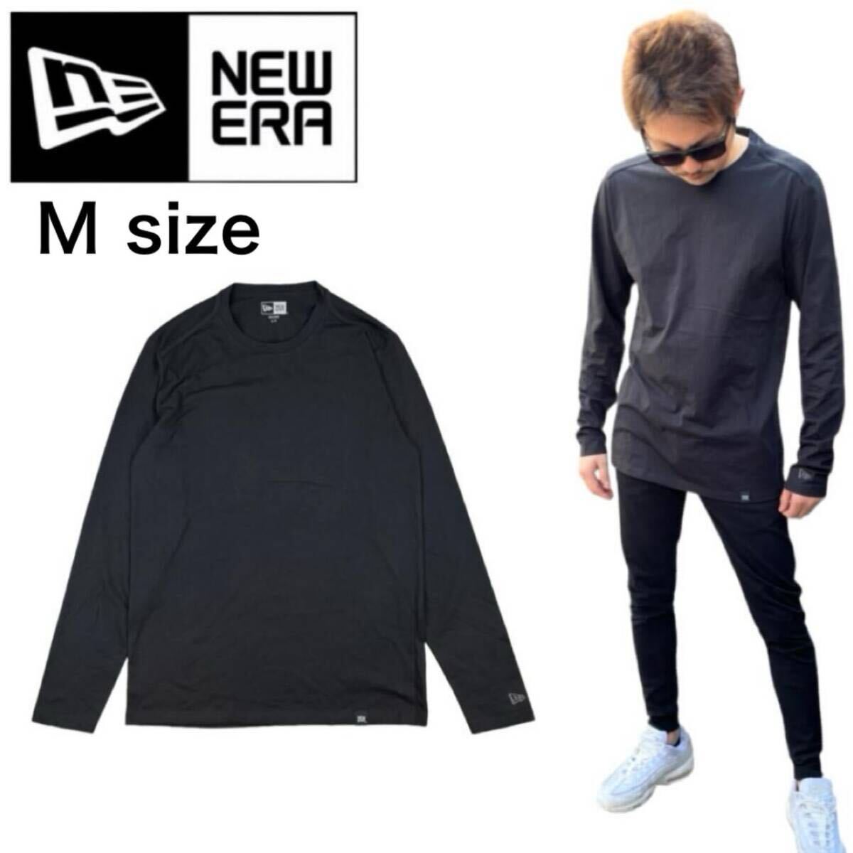 ニューエラ 長袖Tシャツ NEA102 ブラック Mサイズ メンズ レディース クルーネック 男女兼用 NEWERA HERITAGE BLEND LONG SLEEVE 新品拍卖