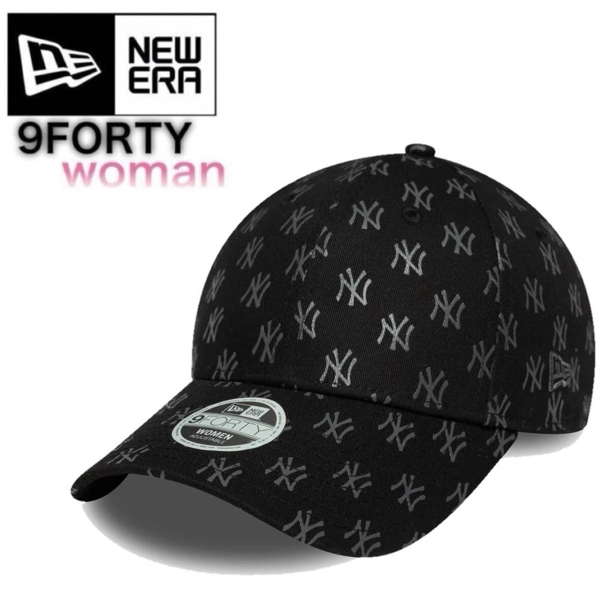 ニューエラ キャップ 帽子 ヤンキース ロゴブラック 940 レディースサイズ 刺繍ロゴ NEWERA 9FORTY WOMEN LEAGUE ESSENTIAL 新品拍卖