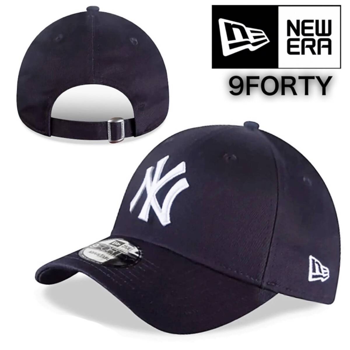 ニューエラ キャップ 帽子 ナインフォーティ ヤンキース ネイビー 男女兼用 ベースボールキャップ NEWERA 9FORTY LEAGUE BASIC CAP 新品拍卖