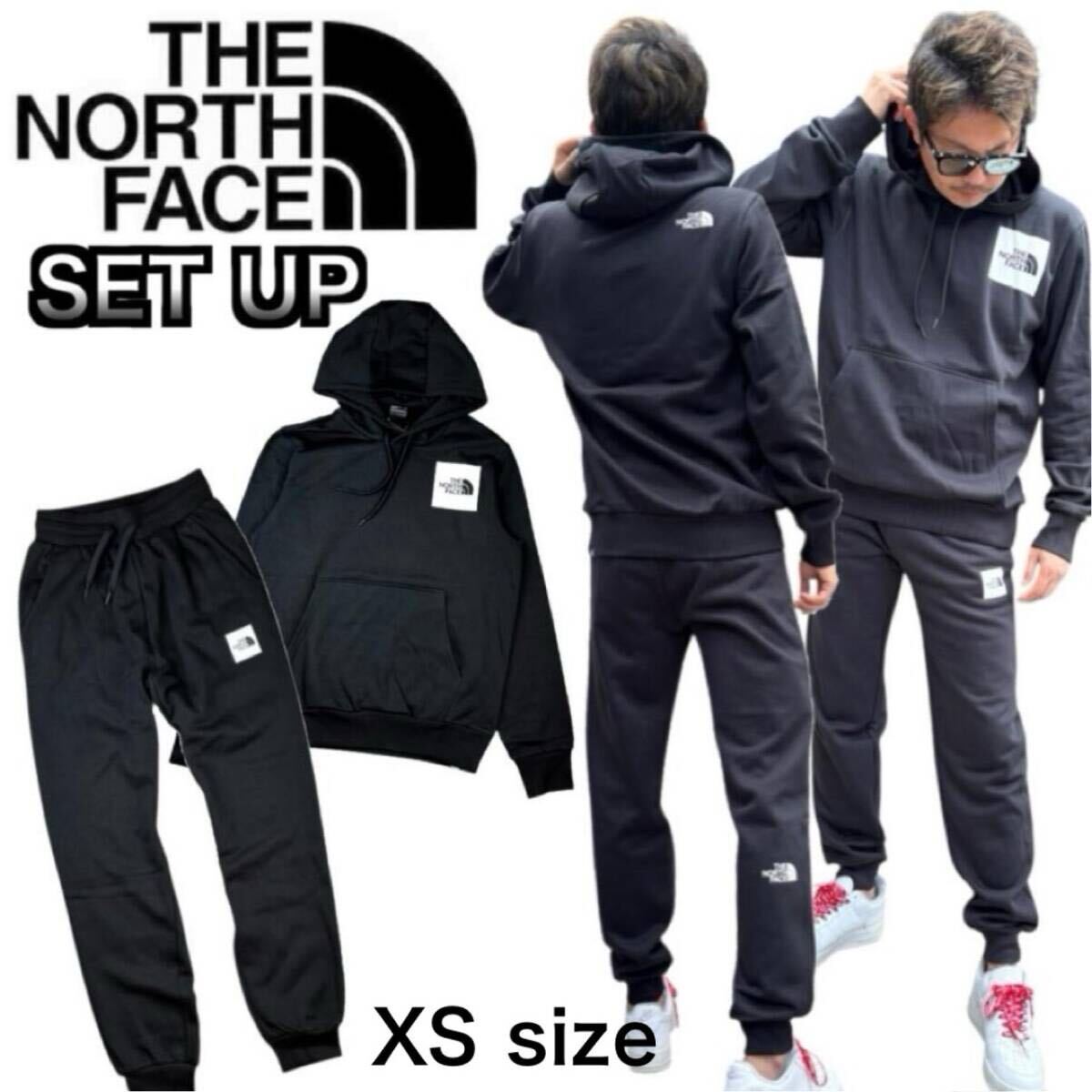 ザ ノースフェイス セットアップ NF0A89EU/8C1K ブラック XSサイズ パーカー ジョガーパンツ メンズ 裏起毛 ファイン THE NORTH FACE 新品拍卖