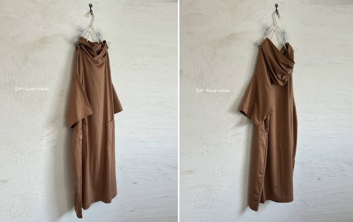 ハンドメイド::ブロンズコーマスムースニット。フード付きOP拍卖