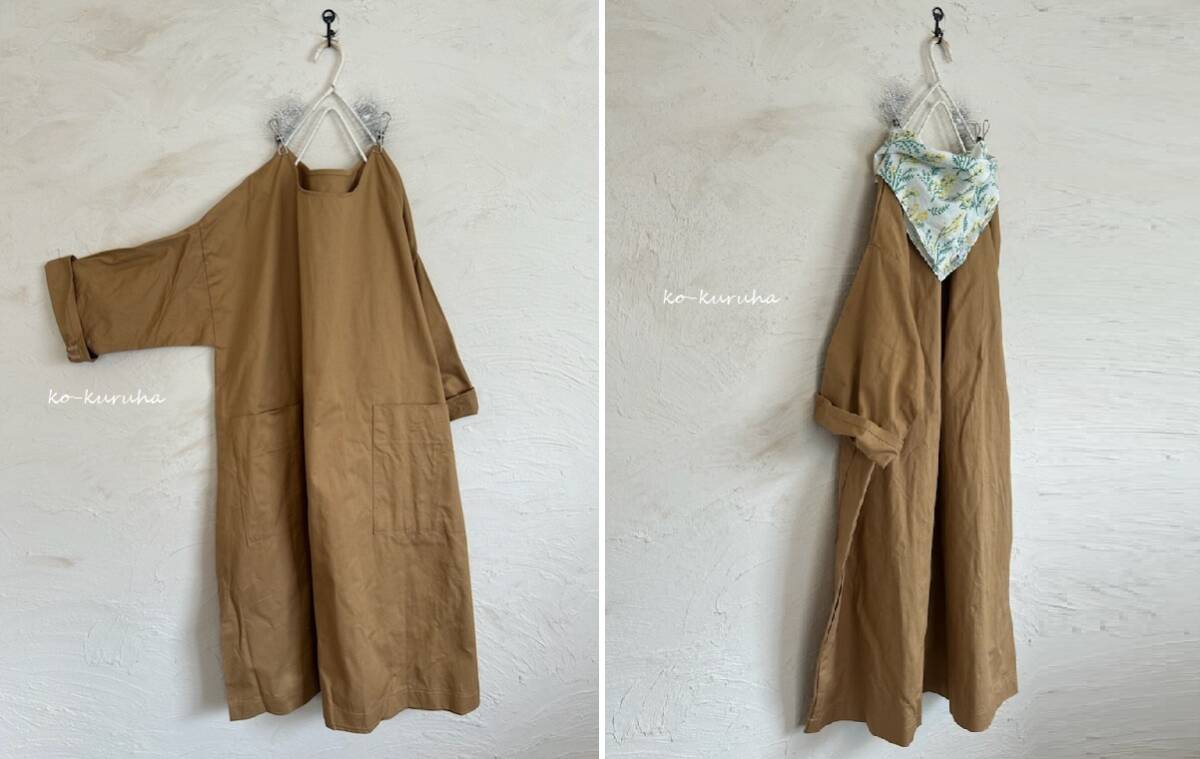 ハンドメイド::ナチュラルT/Cキャメルベージュ。ゆるOP拍卖