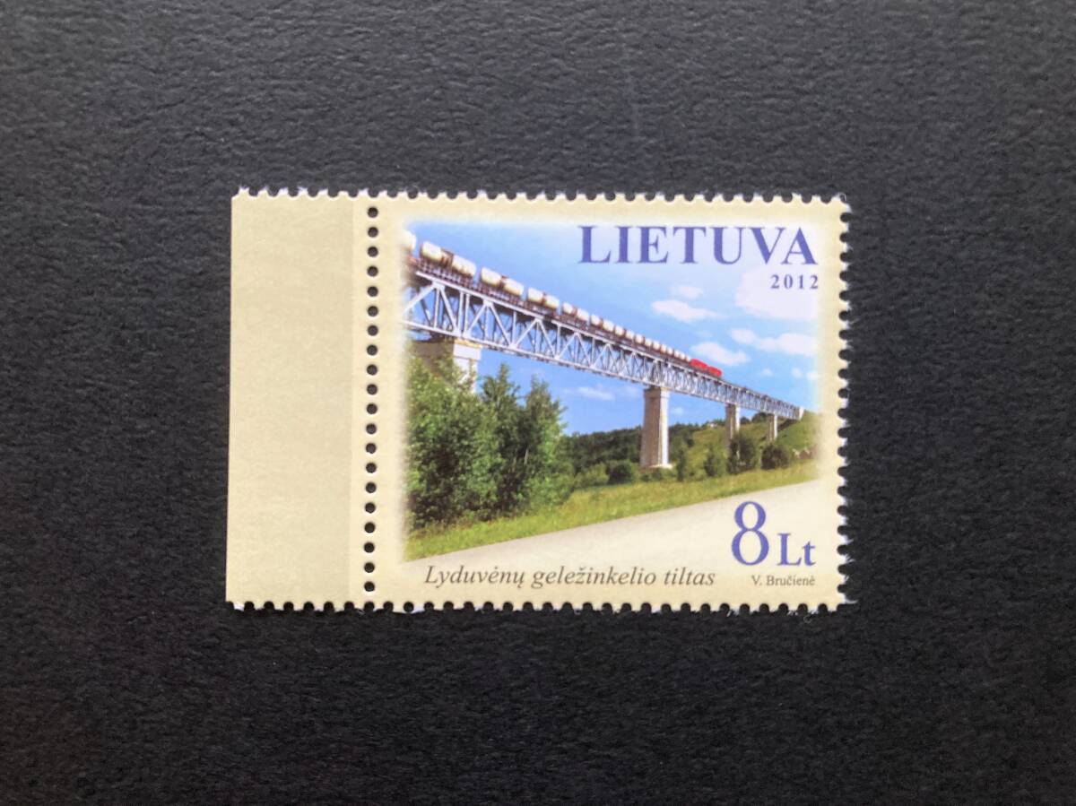 外国切手: リトアニア切手 「(バルト三国共同発行)鉄道橋」(印面:Lyduvenai Railway Bridge)1種完 未使用拍卖