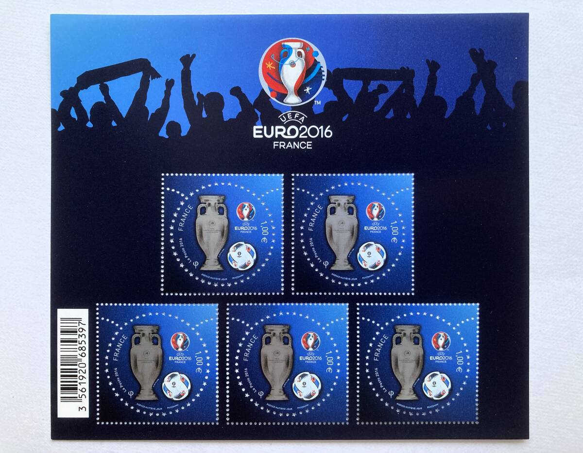 外国切手: フランス切手 「EURO 2016(サッカーの欧州選手権)」5面m/s 未使用拍卖