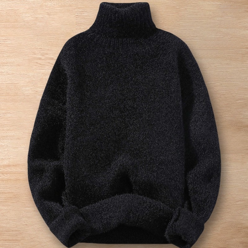 Y269-2XL ブラック 新品DCKMANY ウール混 セーター タートルネック プルオーバー 編み 無地ニット 厚手 暖かい 長袖 メンズ 秋冬トップス拍卖