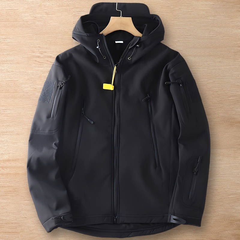 Y802-3XL ブラック 新品 マウンテンパーカー ジャケット フード付き 裏起毛 保暖 防寒 防風 撥水 秋冬 透湿 登山 アウター メンズ トップス拍卖