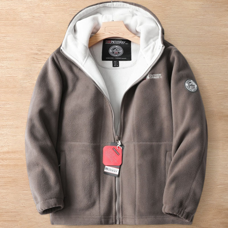 Y814-3XL カーキ 新品 フリースジャケット 暖かさ 保暖 防寒 秋冬 シェニール 裏ボア フード付き ブルゾン アウター メンズ トップス拍卖