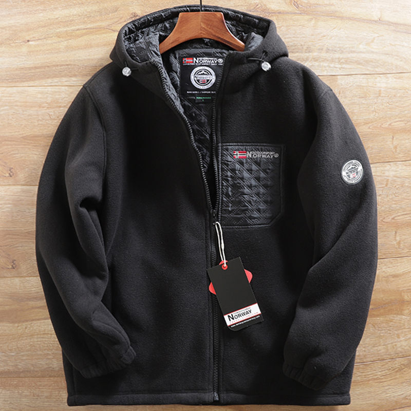 Y844-3XL ブラック 新品 フード付き フリースジャケット 中綿 キルティング 厚手 暖かい 防寒 保暖 冬 アウター ブルゾン メンズ トップス拍卖