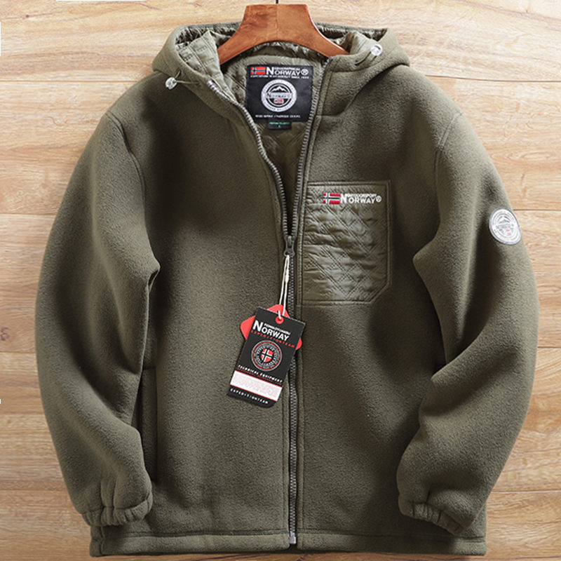 Y847-3XL グリーン 新品 フード付き フリースジャケット 中綿 キルティング 厚手 暖かい 防寒 保暖 冬 アウター ブルゾン メンズ トップス拍卖