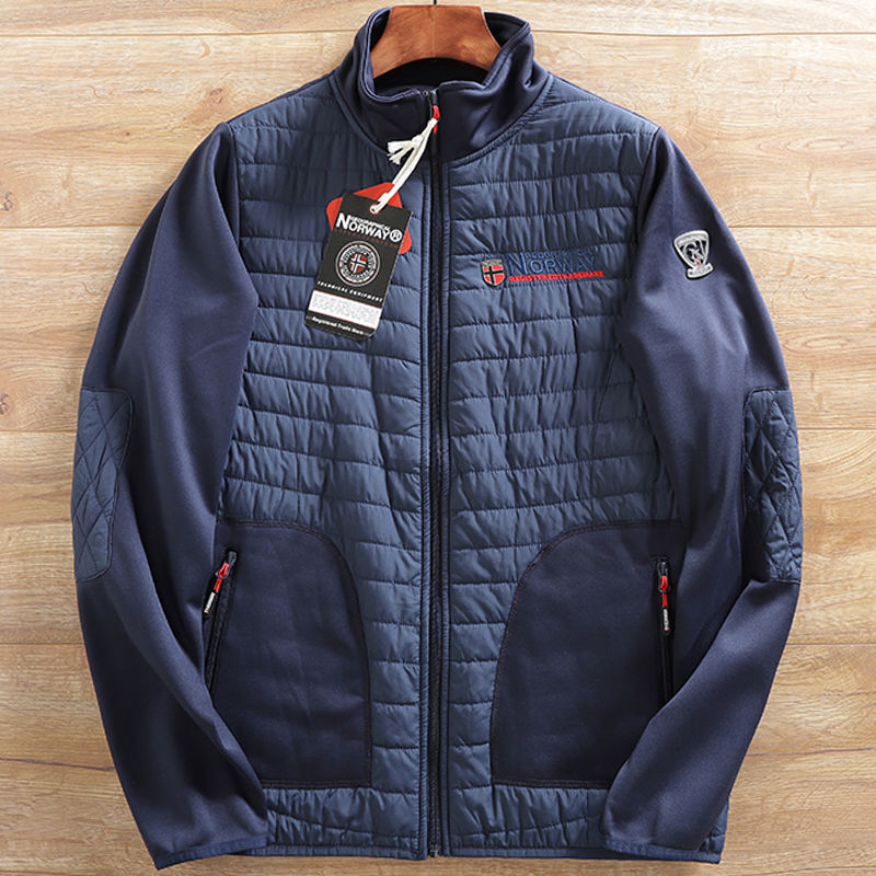 Y851-2XL 紺 新品 デザイナーズ ジャケット 中綿 キルティング 裏ボア シェニール 秋冬 厚手 暖かい 防寒 アウター メンズ トップス拍卖