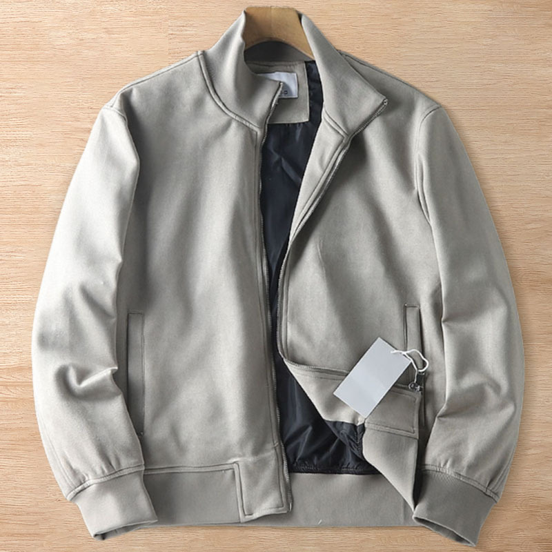 Y6494-M グレー 新品 スエードジャケット フライトジャケット 暖かさ 秋冬 通気 立ち襟 防風 ジップアップ ストレッチメンズ トップス拍卖