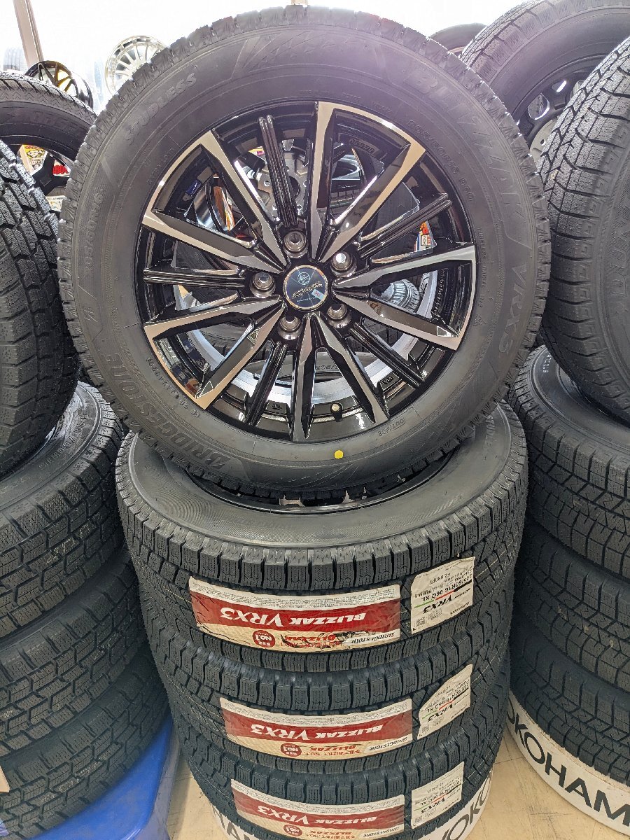 大田原店 現品限定 新品スタッドレスホイールSET スマック ヴァリキリー 16インチ6.5+38 ブリヂストン VRX3 205/60R16 2023年製 ノア他拍卖