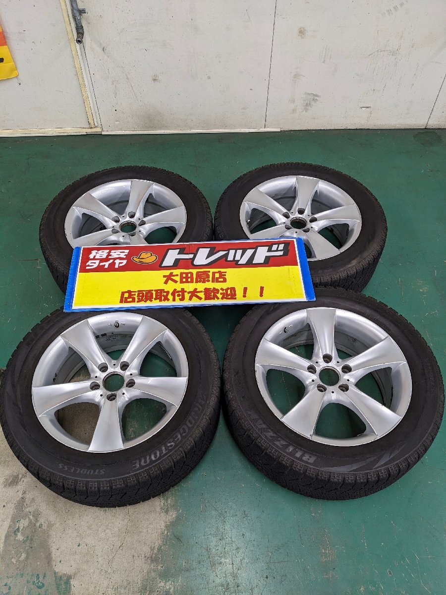 大田原店★中古スタッドレスSET4本★バイエルン 18インチ8.0J120 5穴★ブリヂストン ブリザック VRX 235/55R18 14年製★BMW X3など拍卖