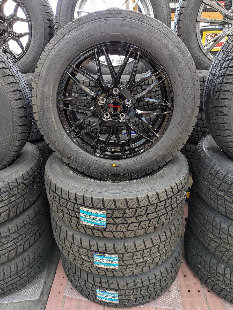 大田原店 現品限定 新品スタッドレスホイールSET MM-022 17インチ7.0Jグッドイヤー アイスナビ7 225/60R17 2024年製 アルファードなど拍卖